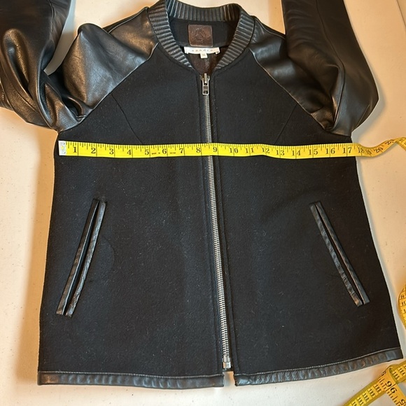 Sandro Leather And Wool Biker Jacket - Picture 8 of 14
